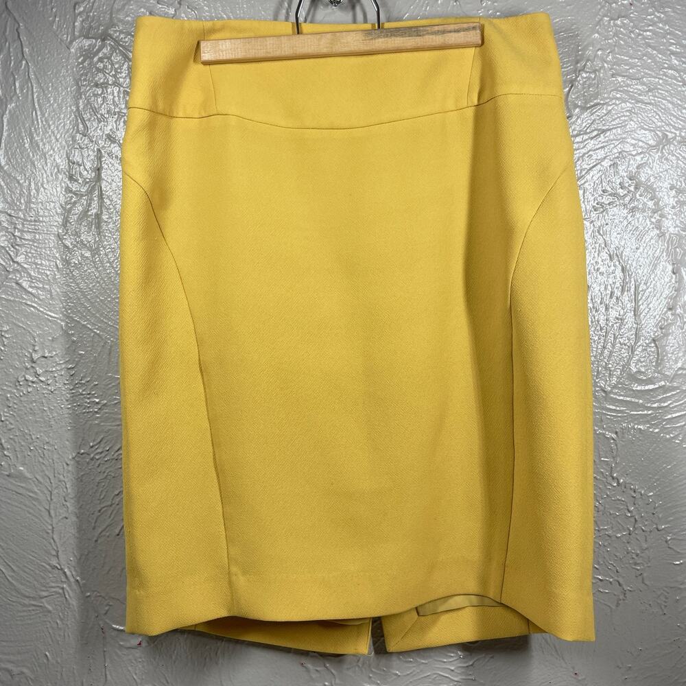 THE LIMITED Womens Pencil Skirt Side Zip Back Slit Gold Tan Straight size 14